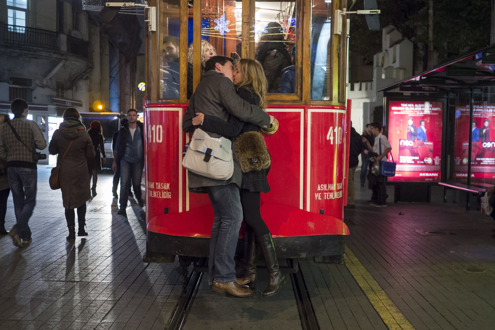 Photo blocked. Kiss in Taksim Square.